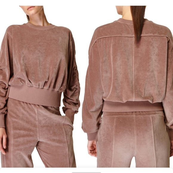 SWEATY BETTY Retake Velour Sweatshirt Size 8 - Picture 1 of 6